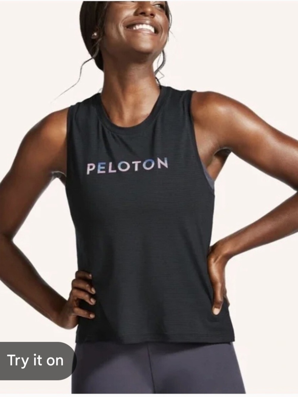 Peloton Women's Black Cropped Muscle Tank Size L